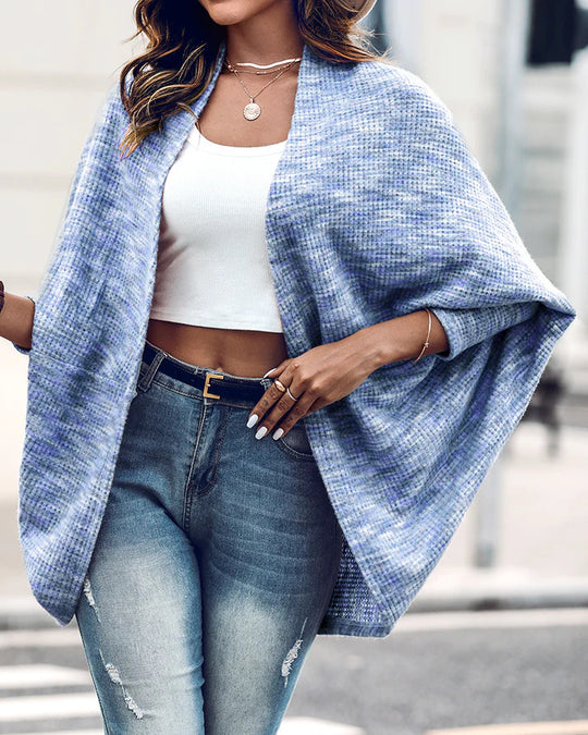 Damen Oversized Strickponcho mit offener Front und Bouclé‑Struktur Shop Nory