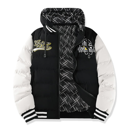 Herren Modische Steppjacke mit hohem Kragen und kontrastierenden Akzenten Shop Nory