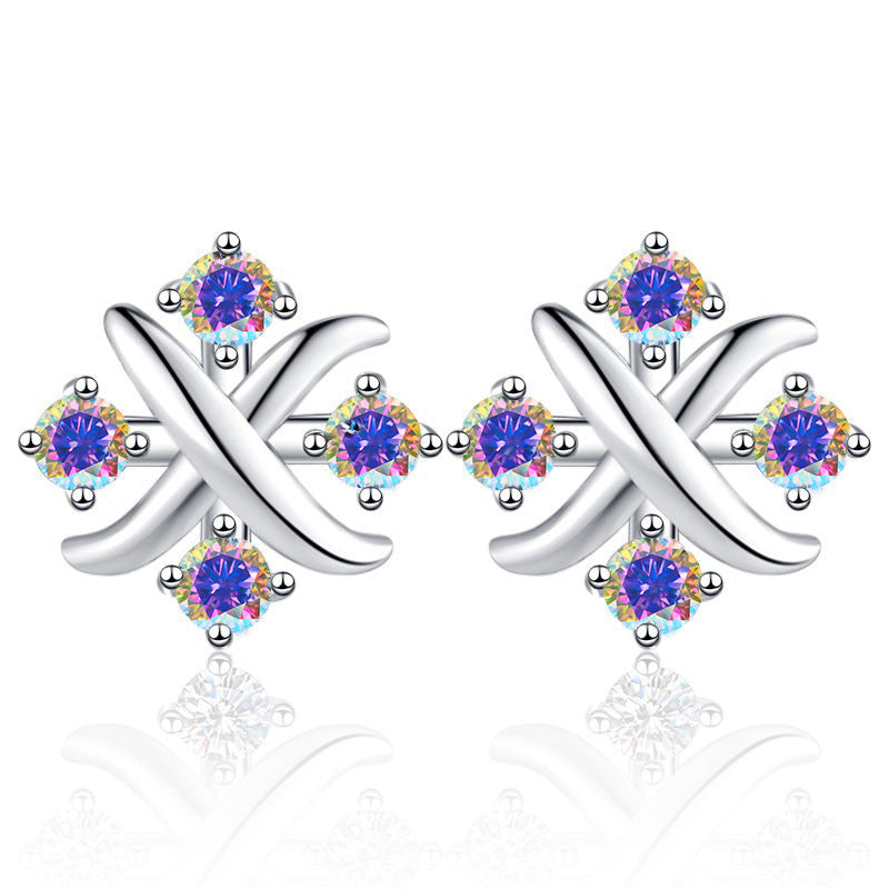 Damen Funkelnde Ohrstecker mit elegantem Kristall-Design Shop Nory