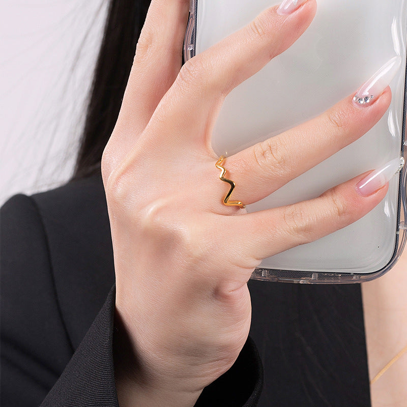 Damen Design Ring mit gewellter Struktur Shop Nory