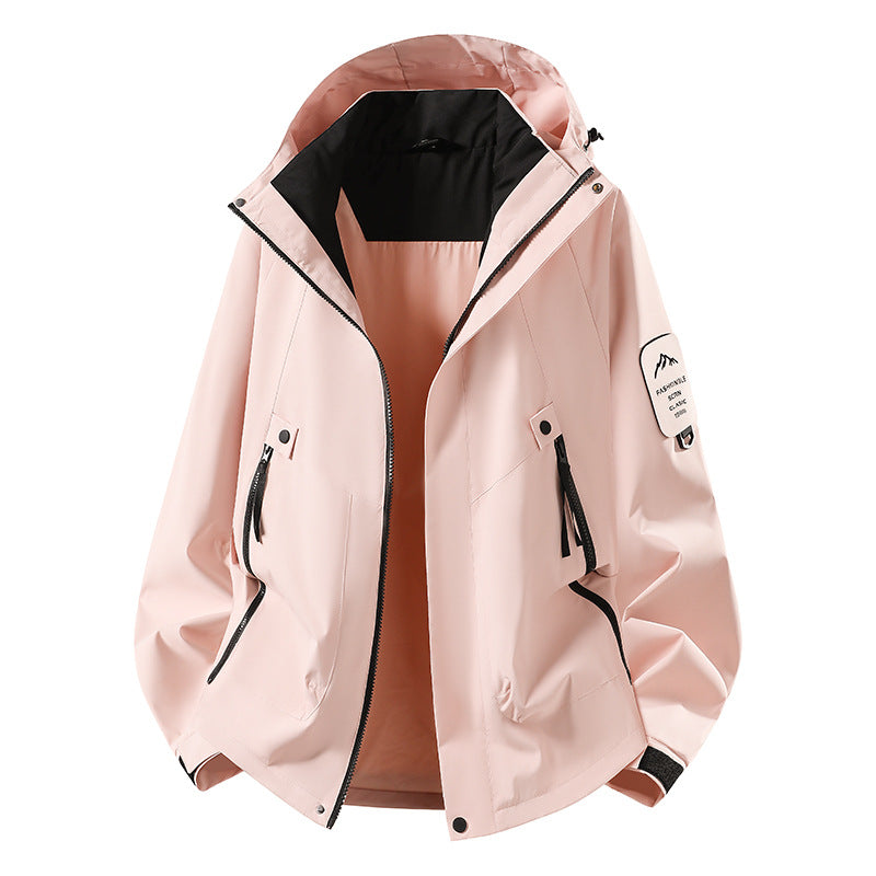 Herren Zwei-in-eins Wetterschutzjacke mit abnehmbarer Steppweste und verstellbarer Kapuze Shop Nory