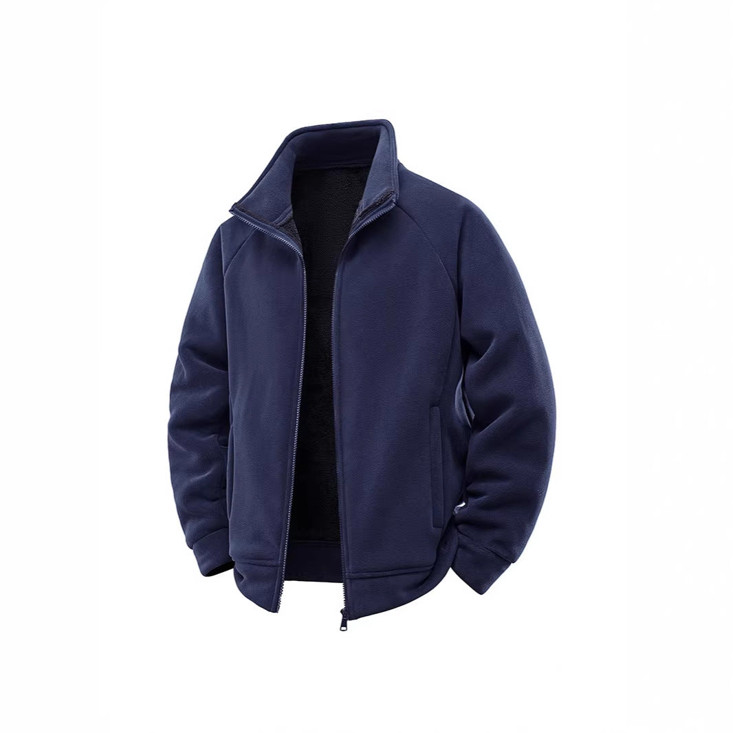 Herren Fleece-Thermojacke mit doppellagigem Teddy-Innenfutter und hohem Stehkragen Shop Nory