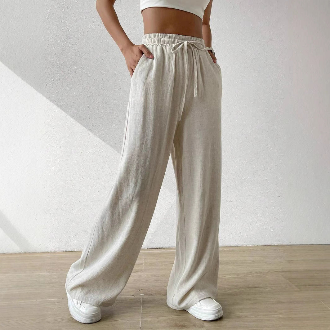 Damen entspannte Leinenhose