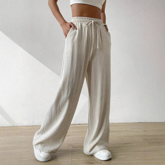 Damen entspannte Leinenhose