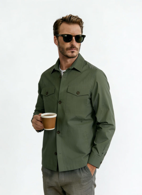 Herren Hemdjacke mit Pattentaschen und leichter Baumwollmischung Shop Nory