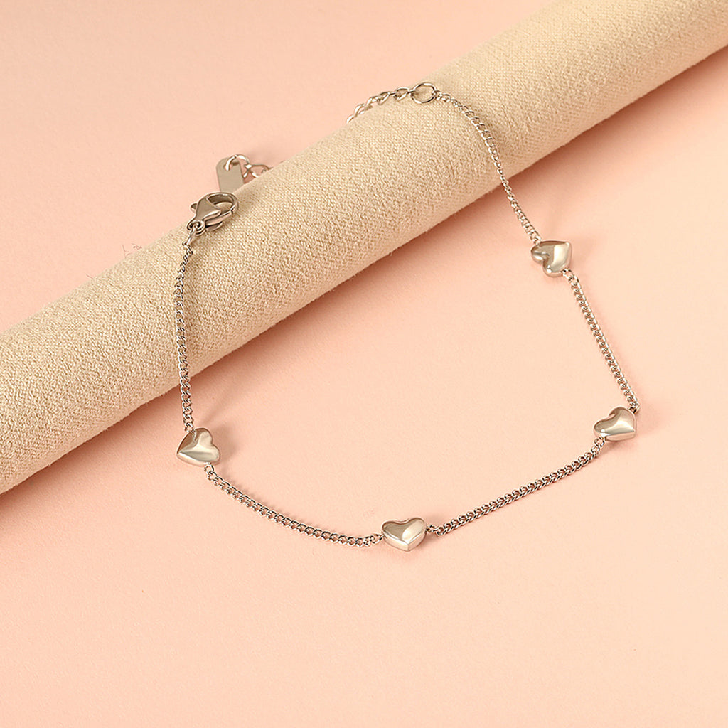 Damen Armband mit herzförmigen Anhängern und hoher allergiefreier Qualität Shop Nory