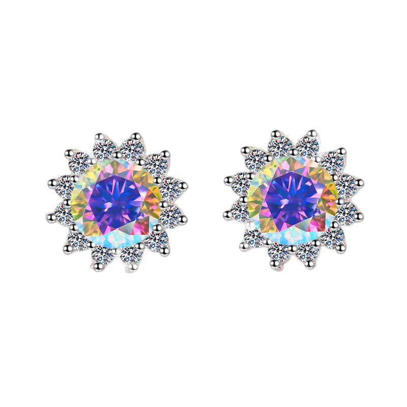 Damen Ohrringe mit strahlenden Zirkonia in floraler Form Shop Nory