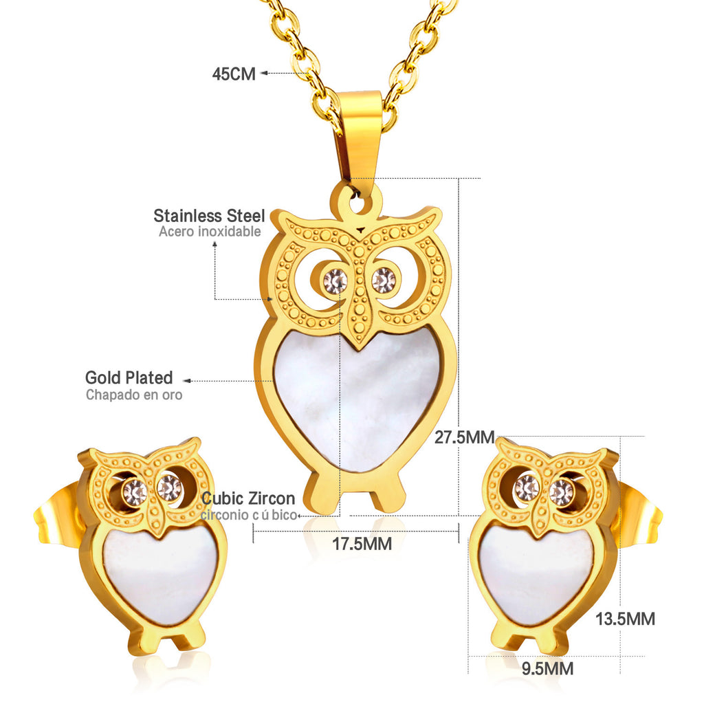 Damen Schmuckset mit goldenem, glänzendem Anhänger und funkelnden Zirkonia Shop Nory