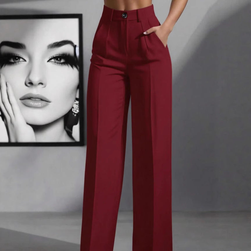 Damen elegante weite Bundfaltenhose