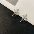 Damen Ohrhänger im modernen Flugzeugdesign mit funkelnden Zirkonia Shop Nory
