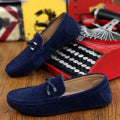 Damen weicher Veloursleder Mokassin Loafer mit geflochtener Dekorschnur und flexibler Gummisohle Shop Nory