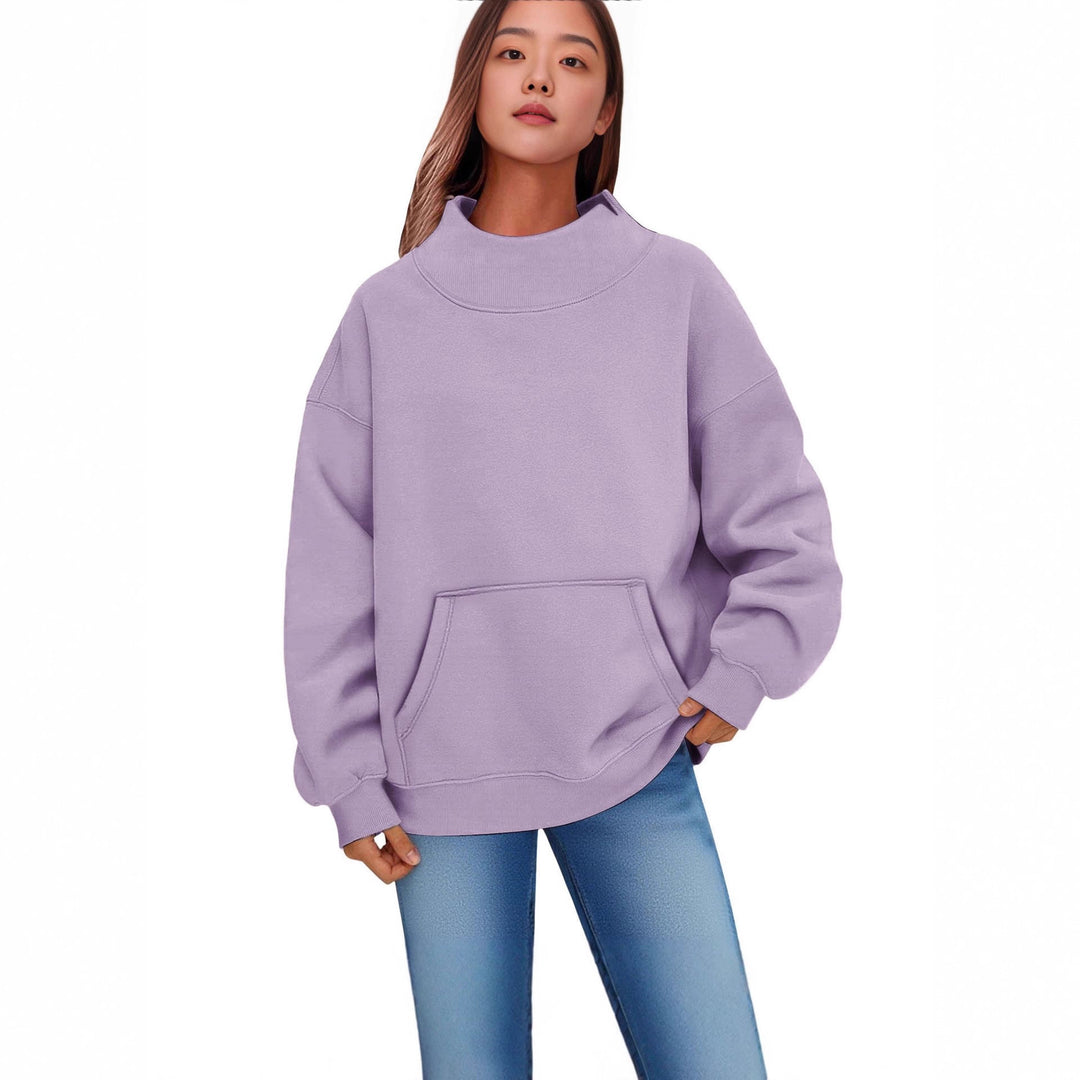 Damen Oversized Hoodie mit Stehkragen und Kängurutasche Shop Nory