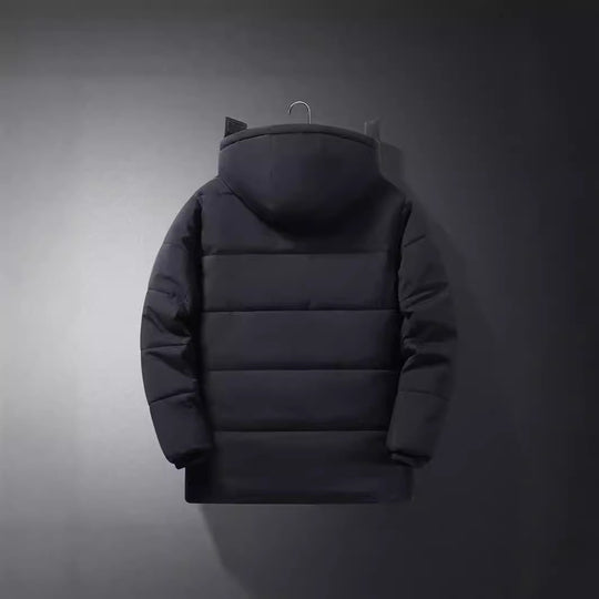 Herren Kurzparka mit gesteppter Thermofütterung, Kapuzenansatz und Multifunktionsklappentaschen Shop Nory