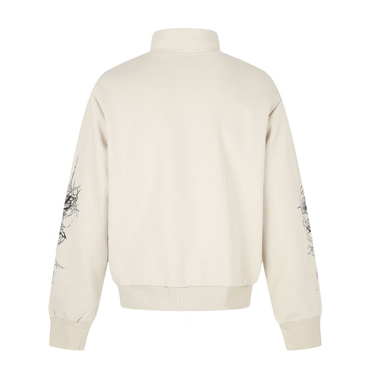 Damen Oversize-Sweatjacke mit Stehkragen und Leoparden-Print Shop Nory