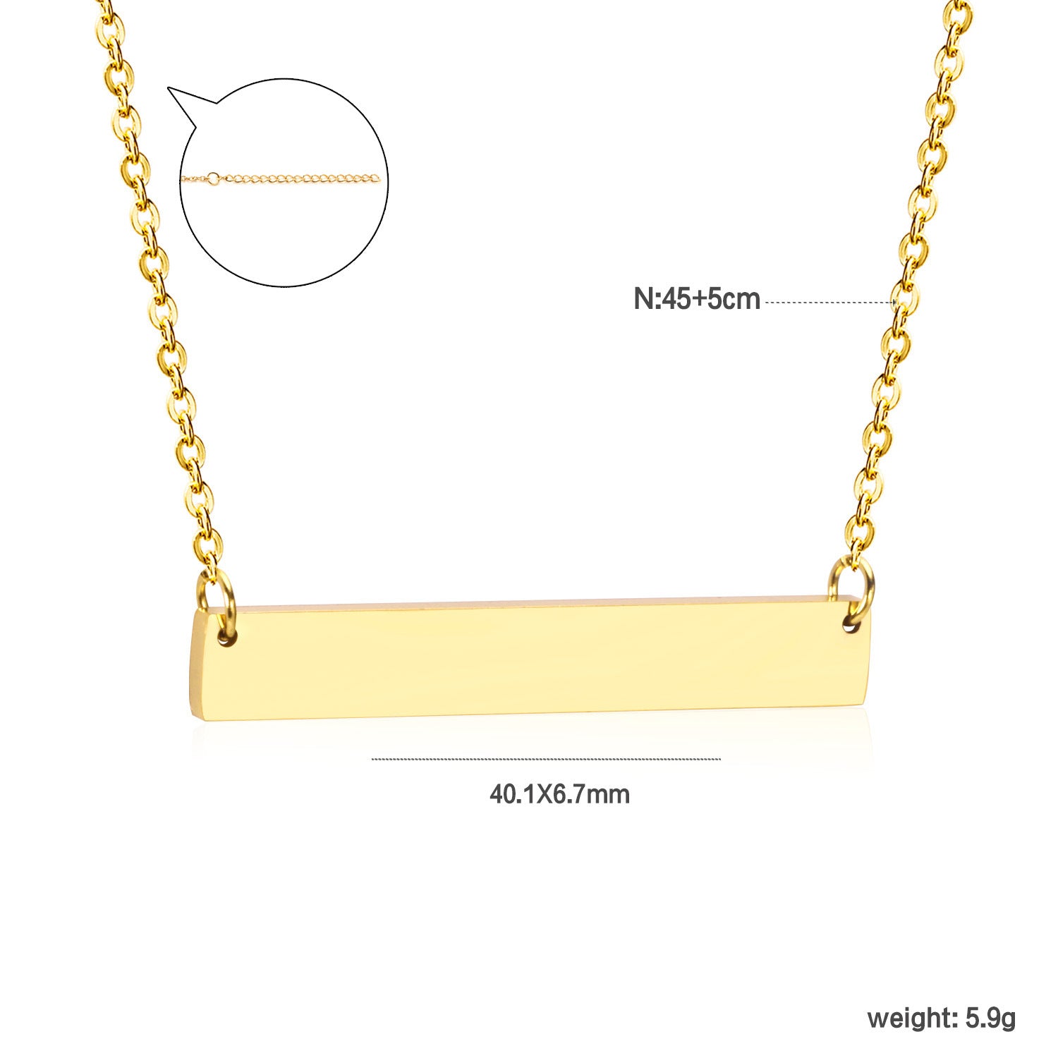 Damen Halskette mit personalisierbarem Anhänger aus hochwertigem Edelstahl Shop Nory
