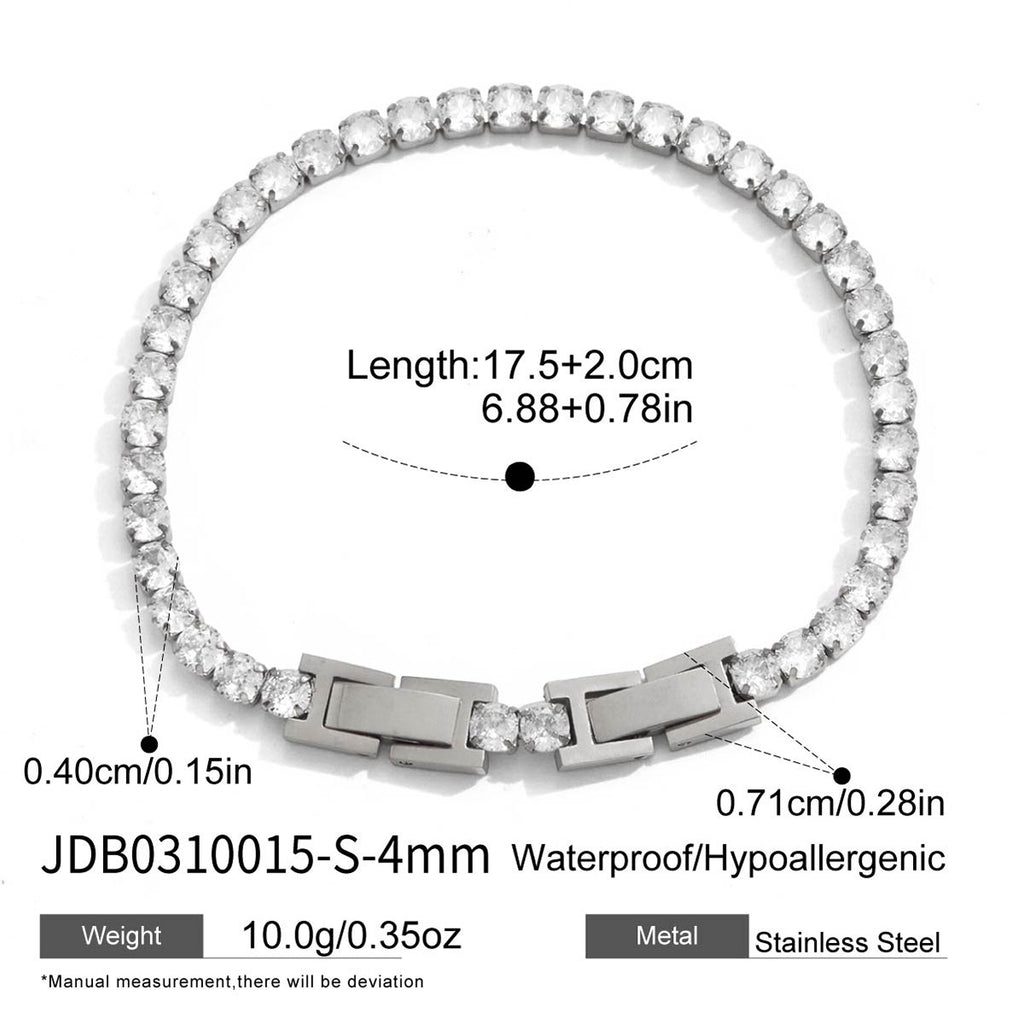 Damen Halskette mit hochwertigem Kristallbesatz aus hypoallergenem Edelstahl Shop Nory