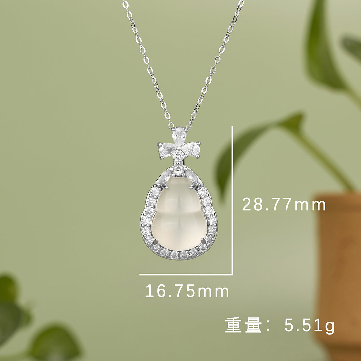 Damen Anhänger-Halskette mit luxuriösem, tropfenförmigem Mondstein und funkelnden Zirkonia Shop Nory