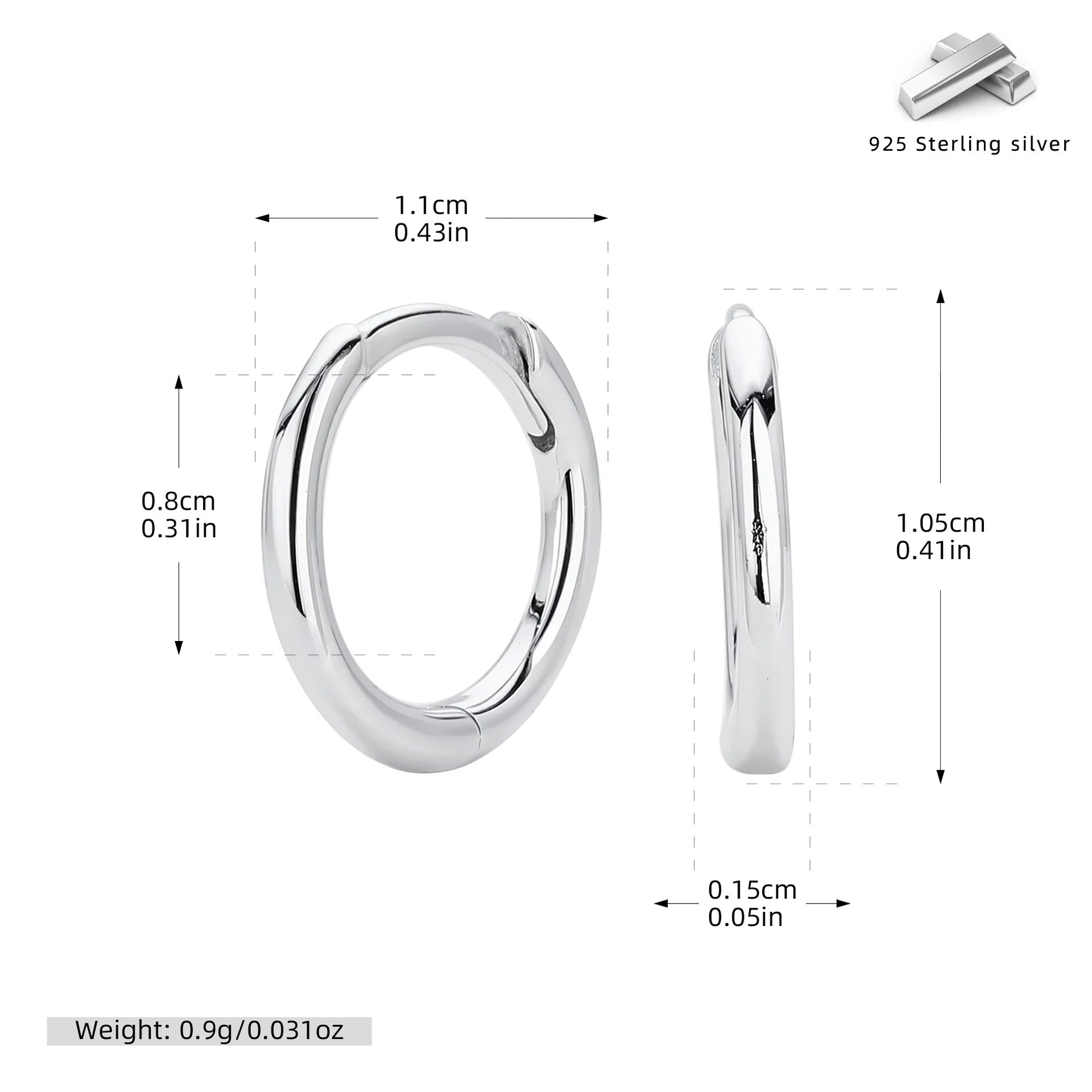 Damen Creolen mit modernem, geschwungenem Design aus 925 Sterling Silber Shop Nory