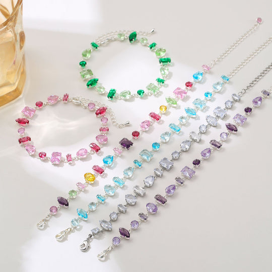 Kristallbesetztes Armband mit Verstellbarer Gliederkette