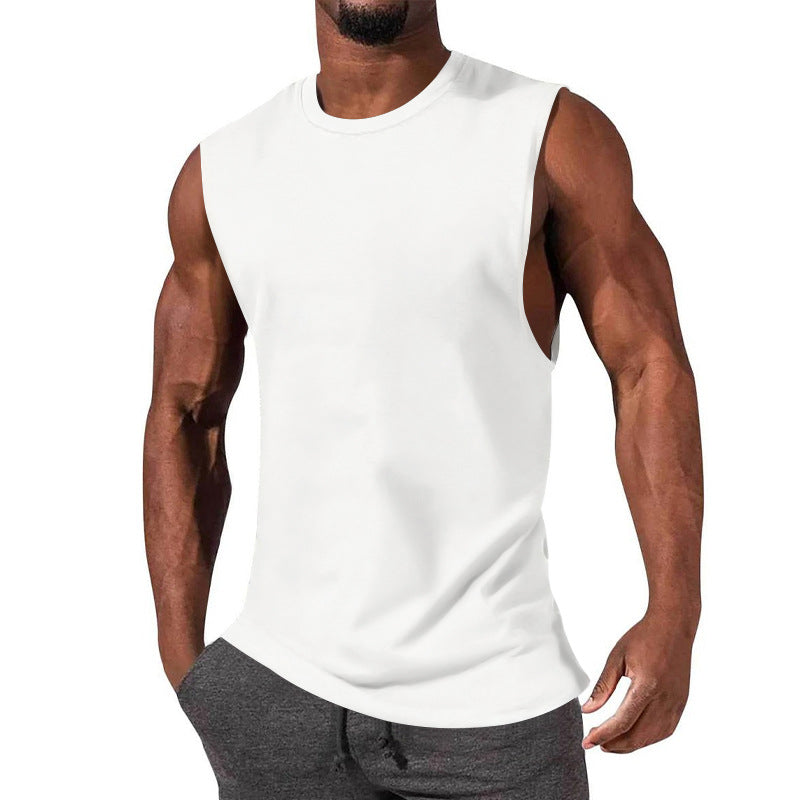 Herren nan athletisches Tanktop mit extra tiefem Armanschnitt und elastischem Baumwollmix