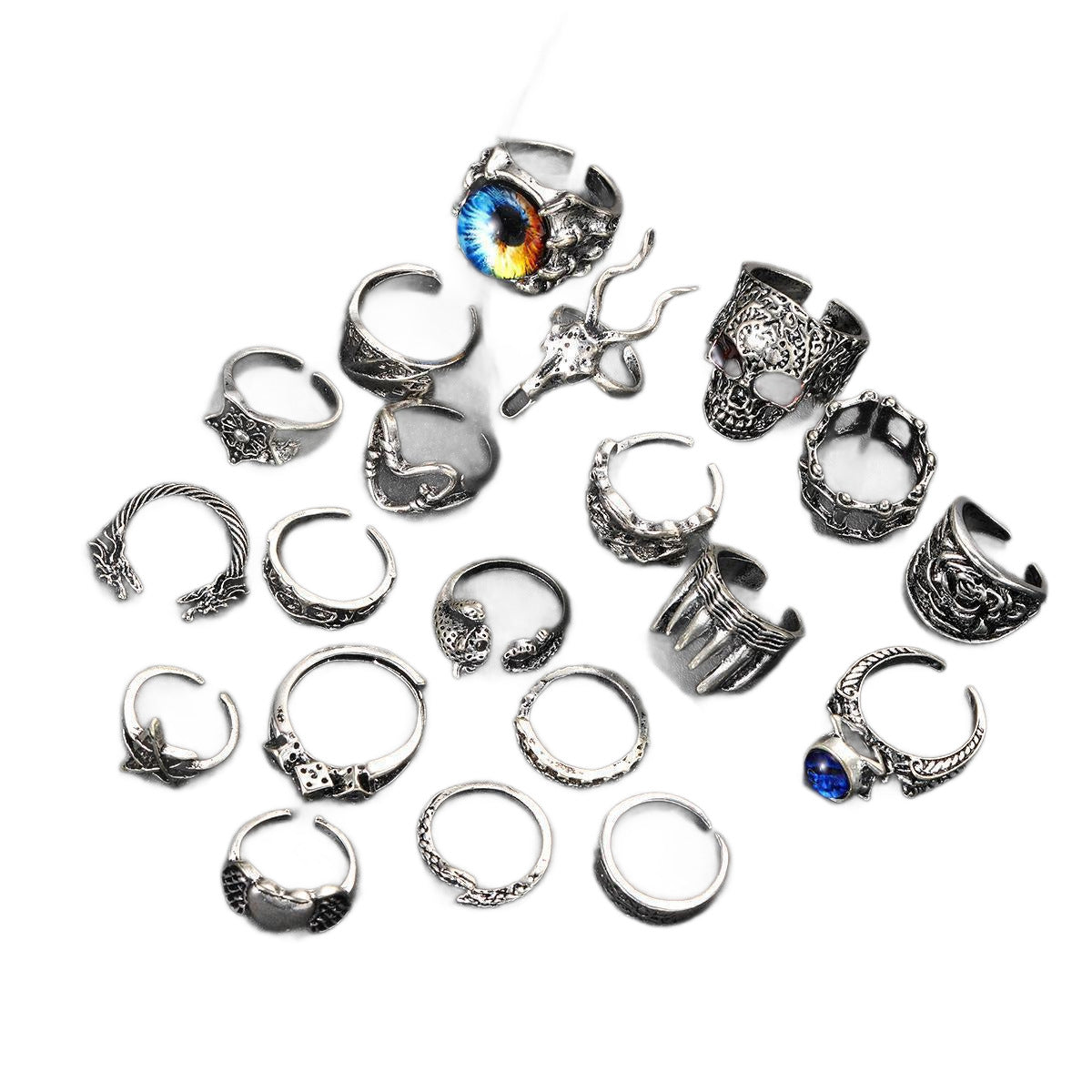 Damen Punk-Ring-Set mit einzigartigen Designs und filigranen Details Shop Nory