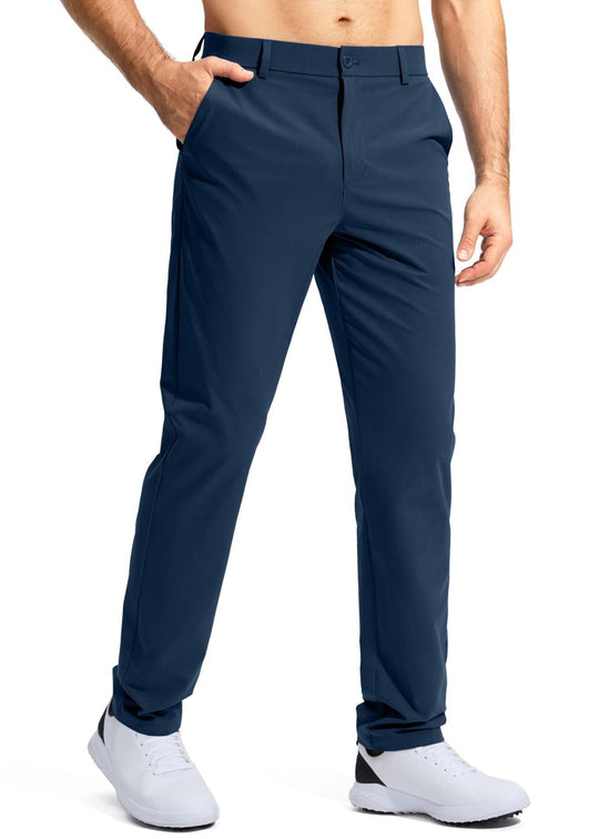 Herren nan elastische Golftwill-Hose mit geradem Schnitt, knitterfreiem Material und verdeckter Reißverschlusstasche