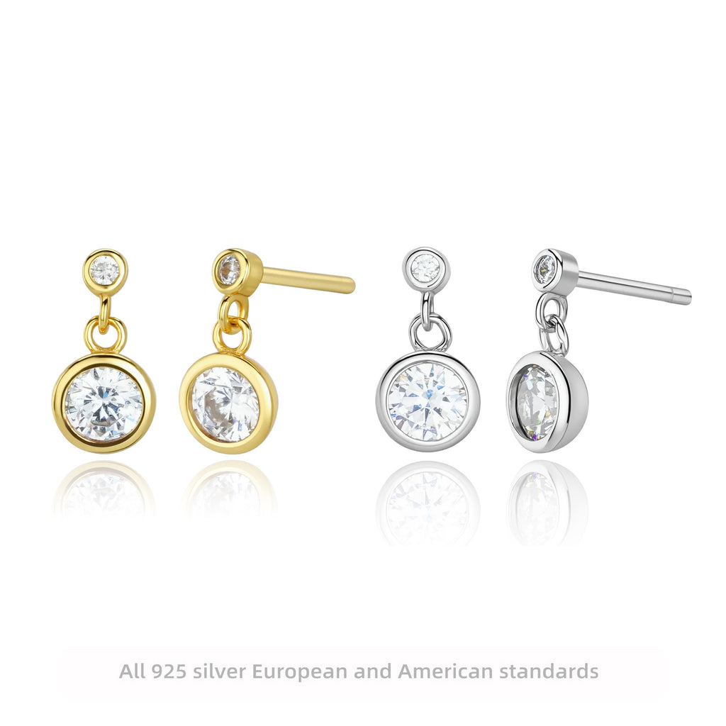 Damen Ohrhänger mit schimmerndem Zirkonbesatz aus hochwertigem 925 Sterling Silber Shop Nory