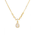 Damen Elegante Halskette mit tropfenförmigem Anhänger und funkelnden Zirkonia-Details Shop Nory