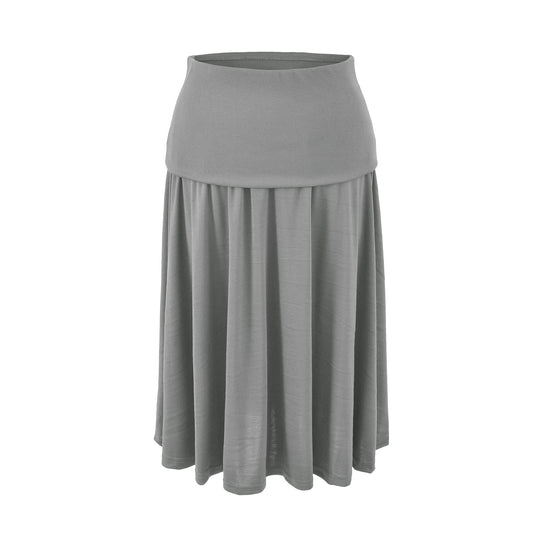 Damen Langer Jersey-Maxirock mit breitem Umschlagbund und weich fallenden Falten Shop Nory