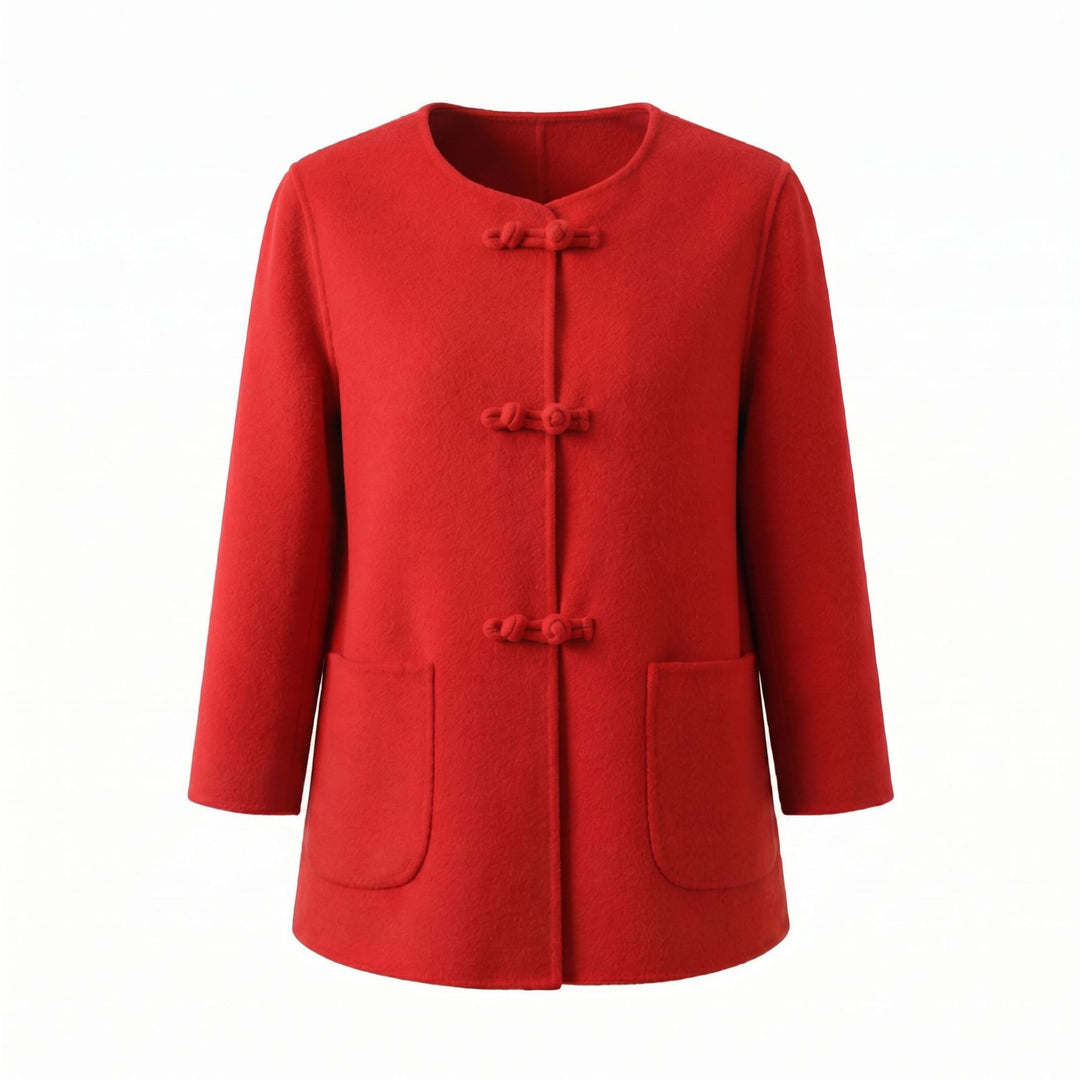 Damen Kaschmir-Mantel mit elegantem Schließe Shop Nory