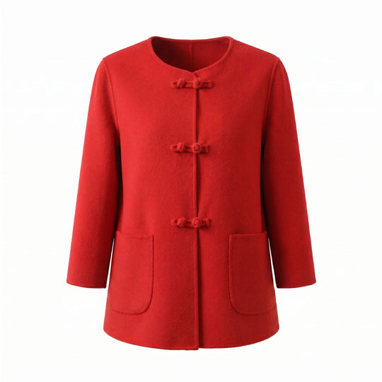 Damen Kaschmir-Mantel mit elegantem Schließe Shop Nory