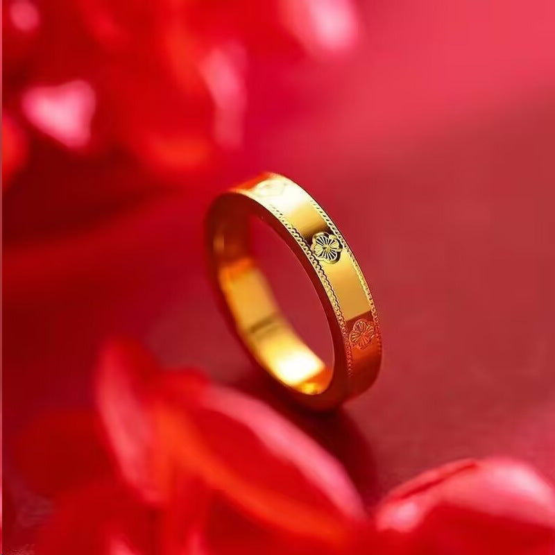 Damen Ring mit kunstvollem floralem Muster und polierter Oberfläche Shop Nory