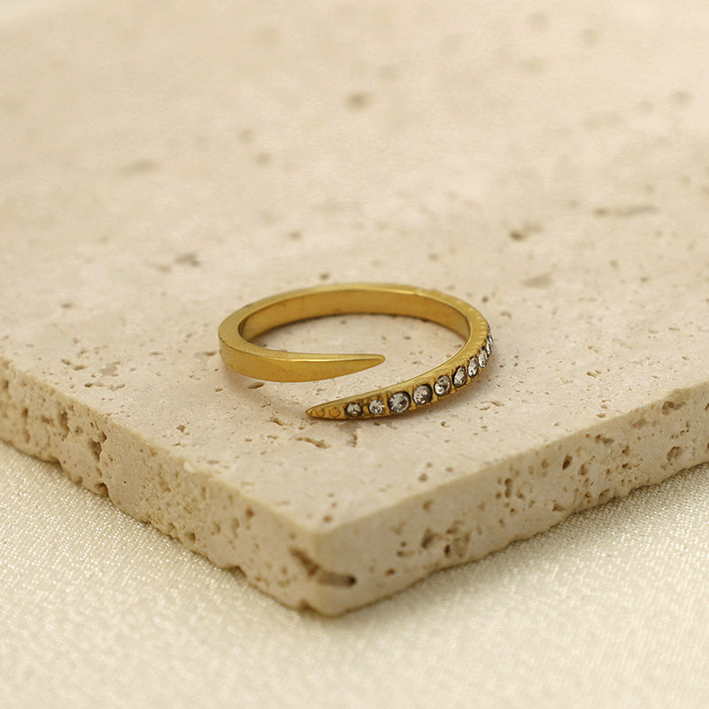 Damen Offener Ring mit Kristallverzierung Shop Nory