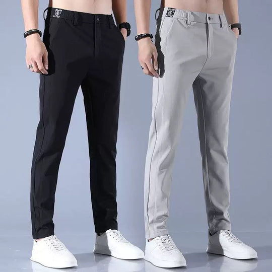 Herren elegante Anzughose mit elastischem Bund und praktischen Eingrifftaschen