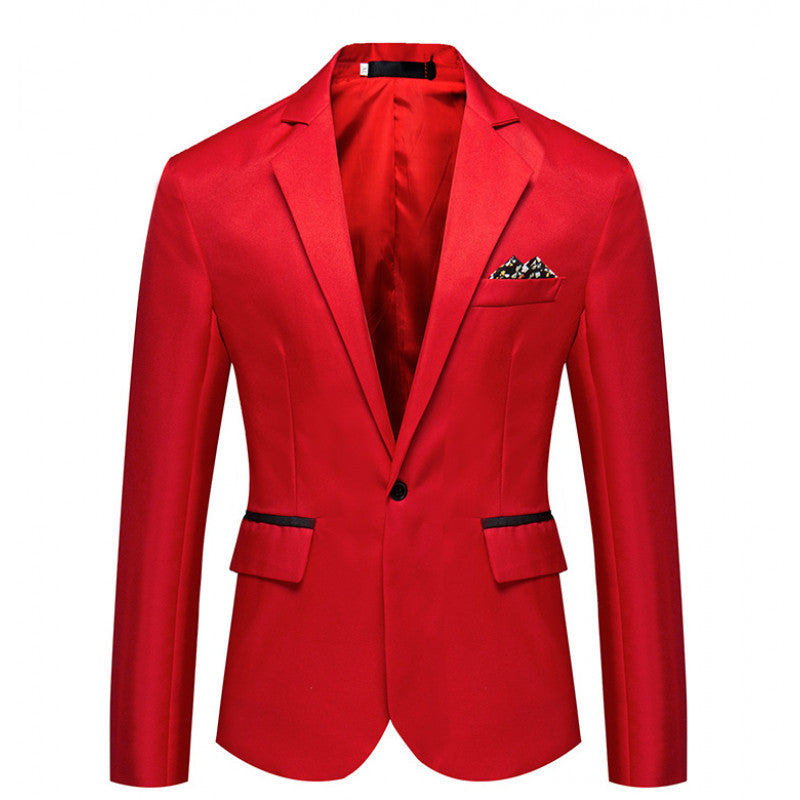 Herren Slim-Fit Smoking-Sakko mit Ein-Knopf‑Verschluss und kontrastierten Pattentaschen Shop Nory
