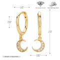 Damen Ohrhänger mit Mondmotiv aus 925 Sterling Silber und funkelnden Zirkonsteinen Shop Nory