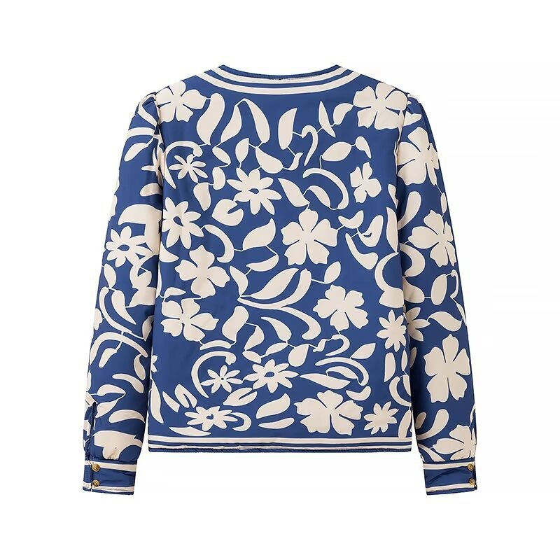 Damen Offene Blazerjacke mit floralem Allover-Print, Rundhalsausschnitt und femininer Passform Shop Nory