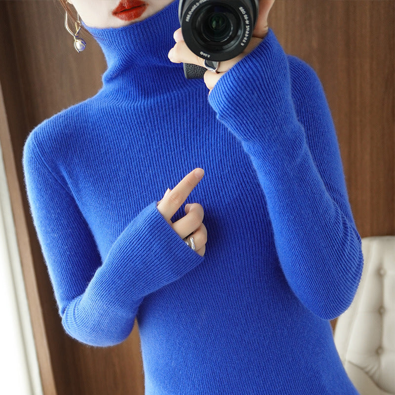 Damen Schmaler Rollkragenpullover aus Kaschmir‑Mix mit extralangem Ärmelabschluss Shop Nory