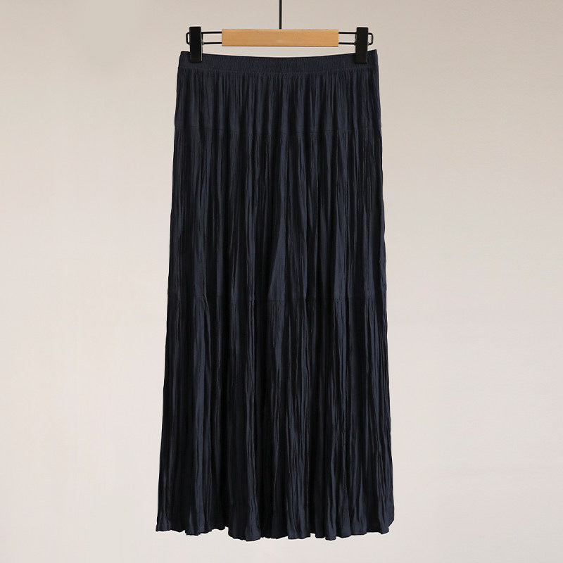 Damen Eleganter Faltenrock mit hohem Bund und fließendem Stoff Shop Nory