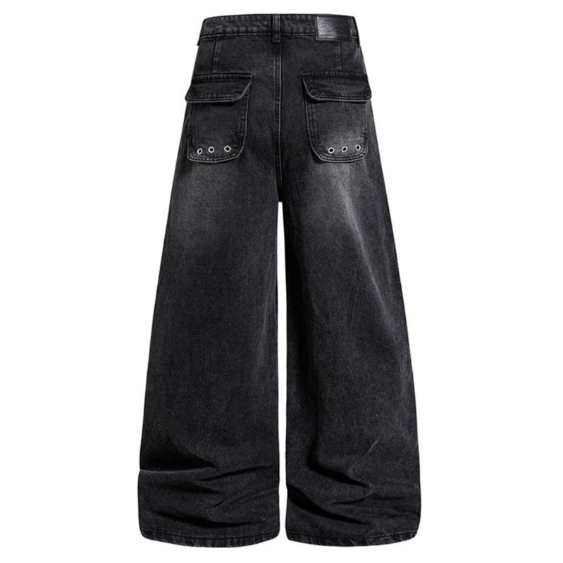 Damen Weite High‑Waist Denim‑Cargo‑Culotte mit Nieten und großen Pattentaschen Shop Nory