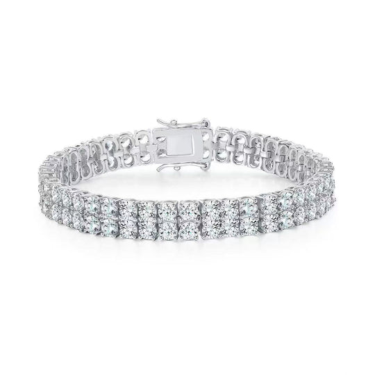 Elegantes Tennisarmband Mehrreihig mit Funkelnden Zirkonia und Sicherer Steckschließe