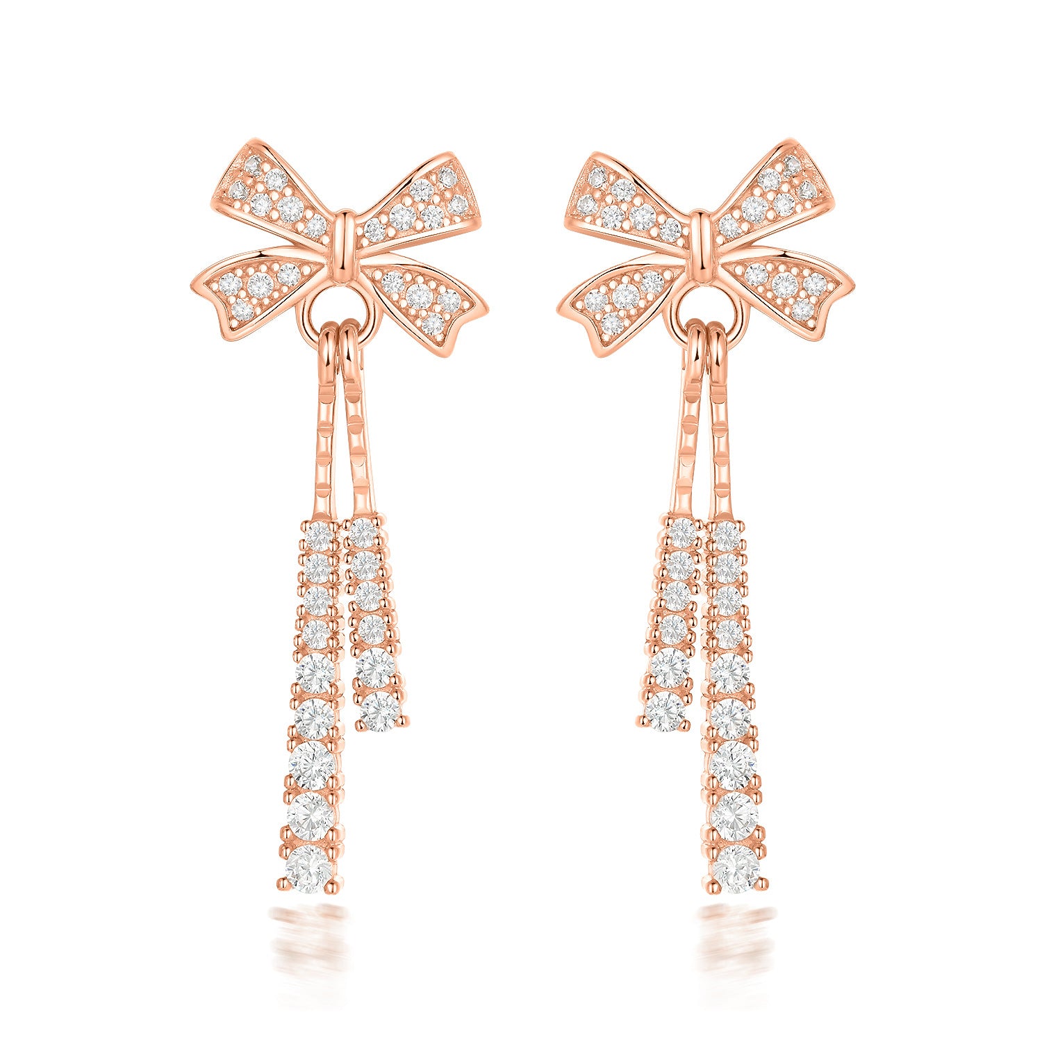 Damen Ohrringe mit modernem Quadratdesign und funkelndem Zirkonia-Besatz Shop Nory