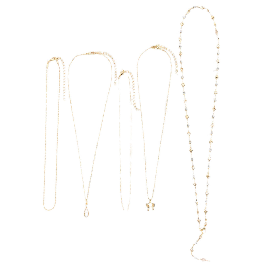 Damen Halskette mit mehrlagigem Design und funkelnden Anhängern Shop Nory