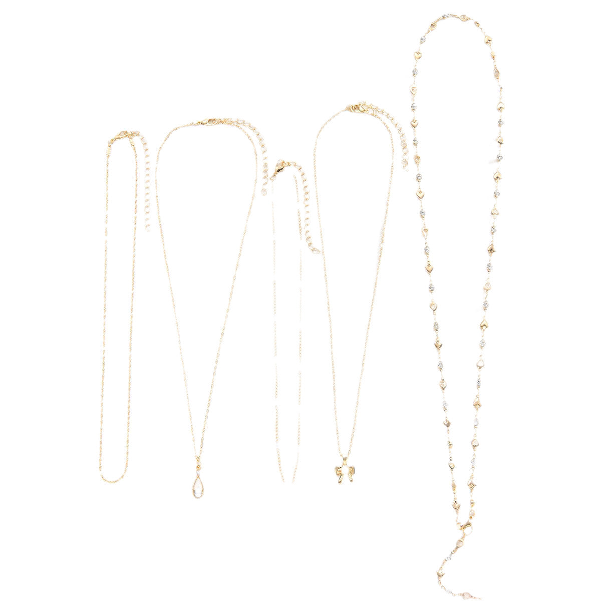 Damen Halskette mit mehrlagigem Design und funkelnden Anhängern Shop Nory