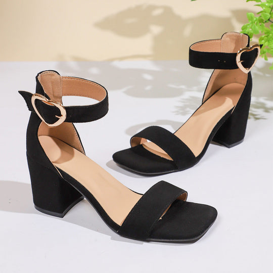 Damen Elegante Blockabsatz Sandalen mit verstellbarem Riemchen