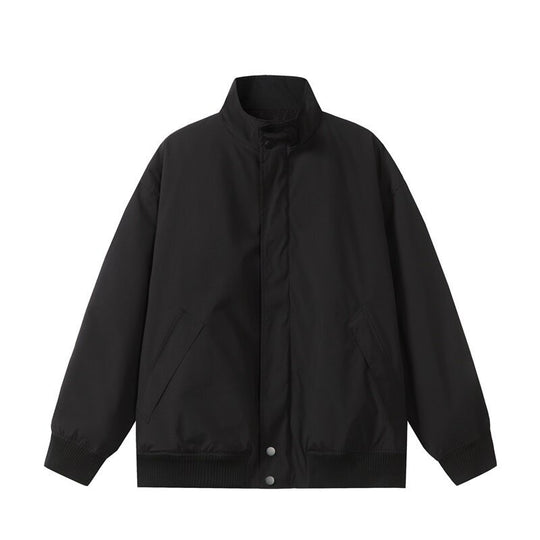 Unisex Kurz geschnittene Oversize-Bomberjacke mit Stehkragen, verdeckter Frontblende und Rippenbündchen Shop Nory