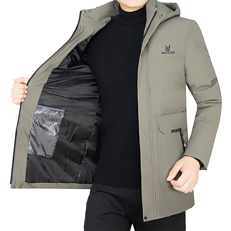 Herren Thermo-Winterkurzmantel mit luxuriösem Kunstfell-Innenfutter und Stehkragen Shop Nory