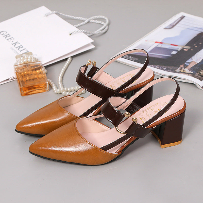 Damen Elegante Slingback-Pumps mit modischem Blockabsatz und verstellbarem Riemen