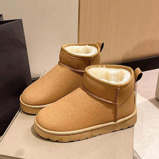 Damen Gefütterte Kurz-AnklShop Noryoots aus Veloursimitat mit Teddyfutter und dämpfender Plateau-Sohle Shop Nory