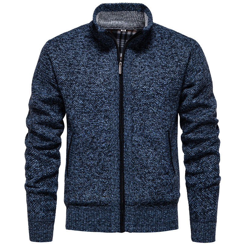 Herren Strickjacke mit hohem Kragen und praktischem Reißverschluss Shopnory